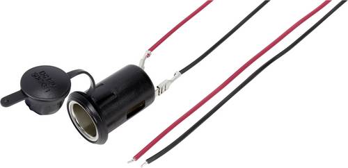 TRU Components Kfz-Buchse mit Schutzkappe Belastbarkeit Strom max.=10A 12 V/DC