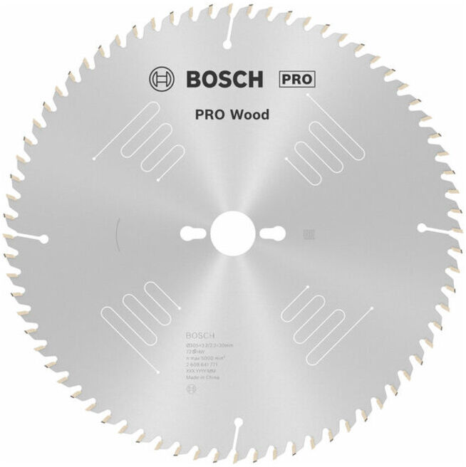 Lame de scie circulaire BOSCH Optiline Wood pour scies à format 305 x 30 x 3,2 mm 72 (2608641771)