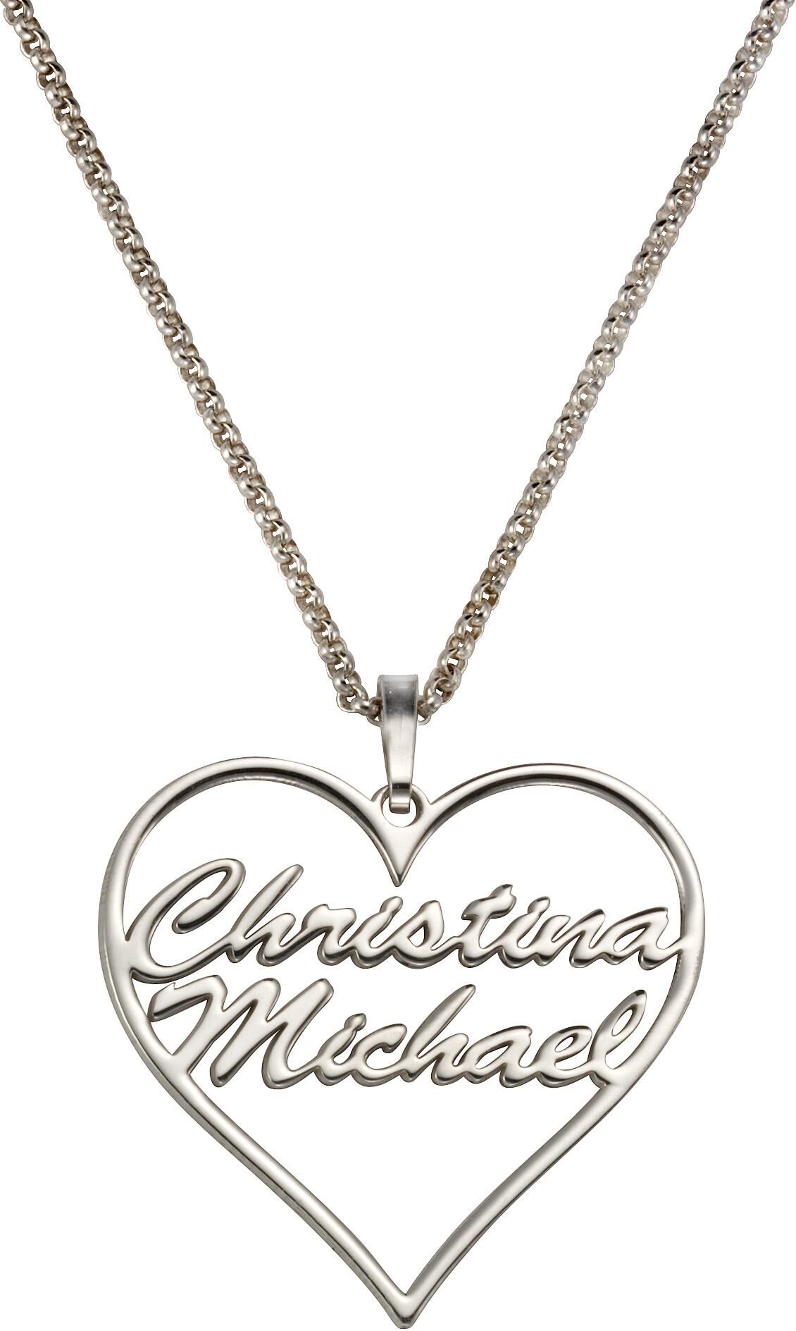 Namenskette FIRETTI "Schmuck Geschenk Silber 925 Halskette mit deinem Namen", silber (silberfarben), Halsketten, Damen, Silber 925 (Sterlingsilber), L: 45