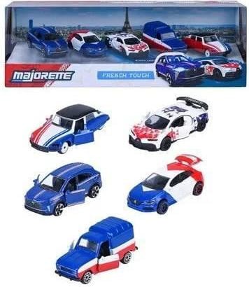 Smoby Majorette French Touch Bleu Miniatuurauto's, 5 modellen, schaal 1/64