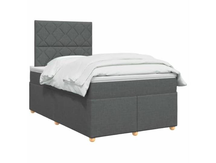 vidaXL Boxspringbett mit Matratze Dunkelgrau 120 x 190 cm Stoff Bietet perfekt ausgewogene Unterstützung, Anpassbar an deine Wunschhöhe, Praktische und energiesparende USB-Beleuchtung