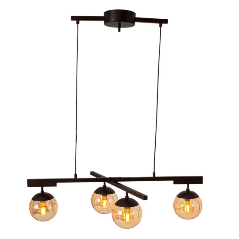 Hanglamp Labelle By Rydéns amber glas en goud/messing