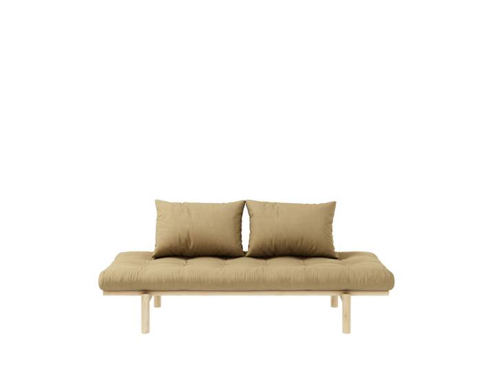 Daybed en bois naturel et tissu - blé