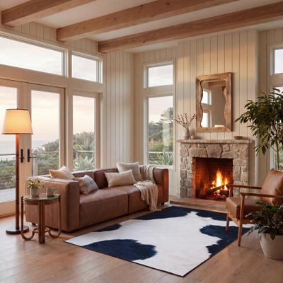 SAFAVIEH Faux Hide Machine Washable Slip Resistant Daphna Rustic Cow Print Rug