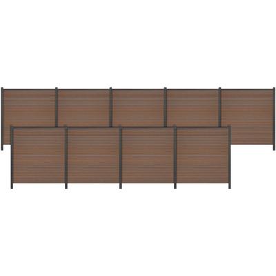 Sichtschutzelement TETZNER & JENTZSCH "WARREN 7", braun (teakbraun), H:180cm, Aluminium, WPC (Holz-Kunststoff-Komposit), Zaunelemente, pflegeleicht, coextrudierte Oberfläche, Design-Oberfläche