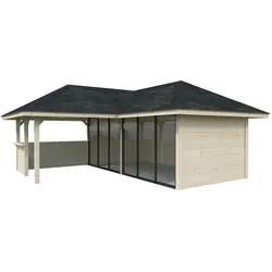 Palmako Pavillon Bianca 24,9 m2 Set 222 Slide naturbelassen