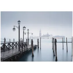 FOTOTAPETE Stadt Pier Grau 250x175 cm
