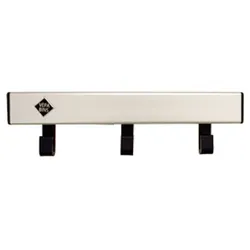 PROREGAL Wandgarderobe mit 3 Haken | HxBxT 8x28,2x5,1cm | Grau / Schwarz