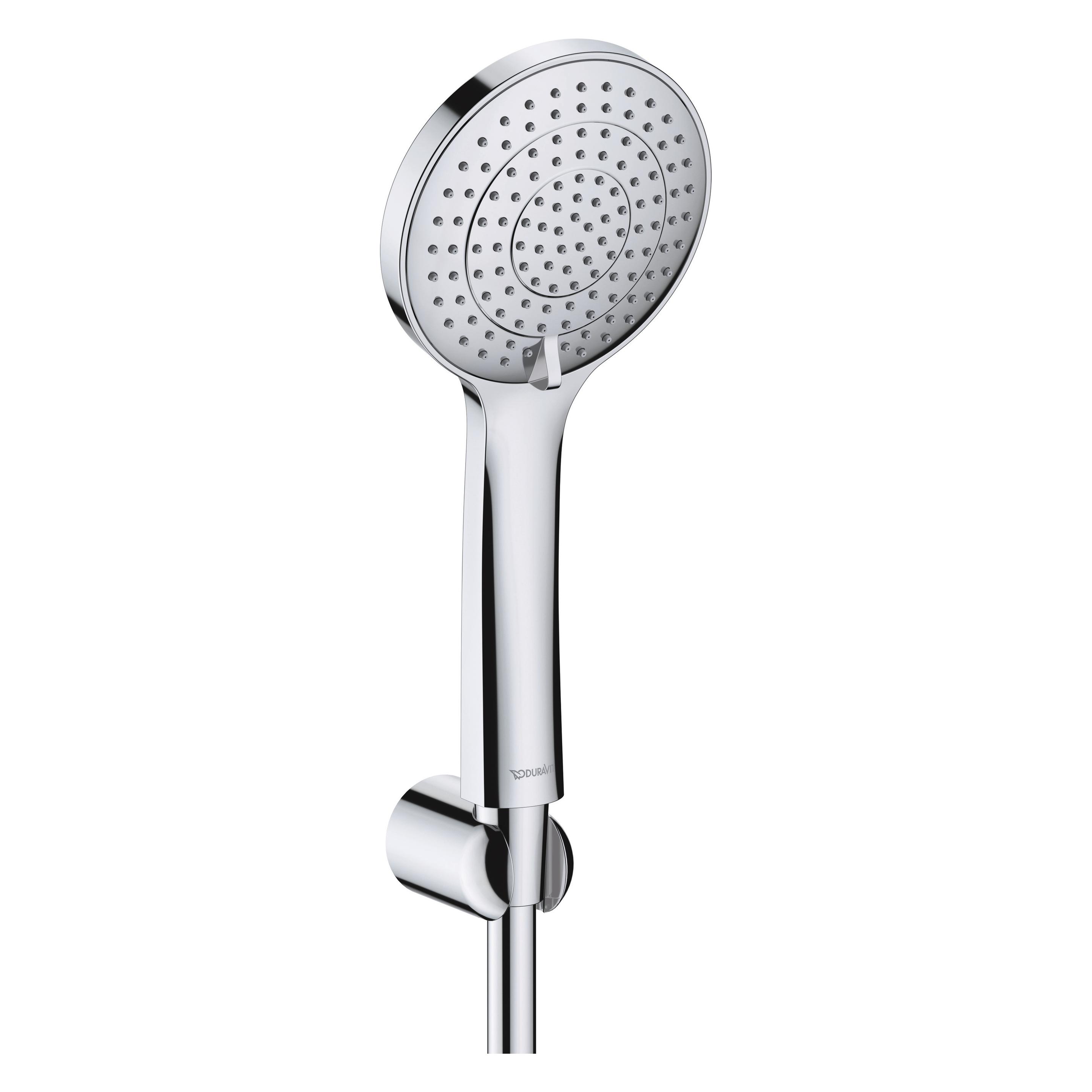 Duravit Brausen und Zubehör Brausehalterset 3jet Chrom Hochglanz (3 Strahlarten) (UV0712002010)