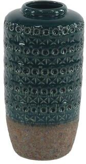 Studio 350 Contemporary 12 x 6 Inch Teal Stoneware Decorative Vase