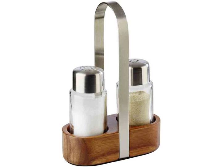 Salz Aps grau Holz/Edelstahl H 17 cm Set - Salz