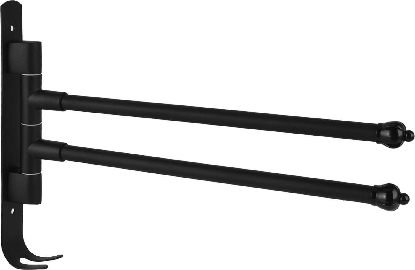 Cocosity RVS draaibare handdoekhouder met 2 armen, zwart, voor badkamer, garderobe of keuken
