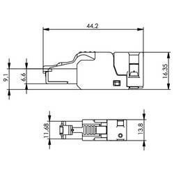 Telegärtner 100023056 ungeschirmter feldkonfektionierbarer RJ45-Steckverbinder UFP8 T568B Cat.6A(IEC), AWG24/1-AWG23/1, AWG27/7-AWG23/7, Blisterverpackung (10