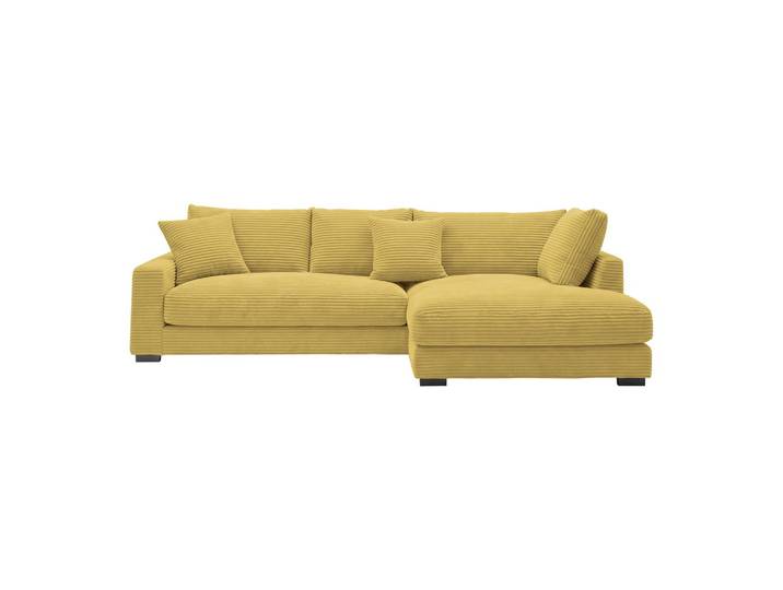 Ecksofa Struktur, Plüsch Senfgelb