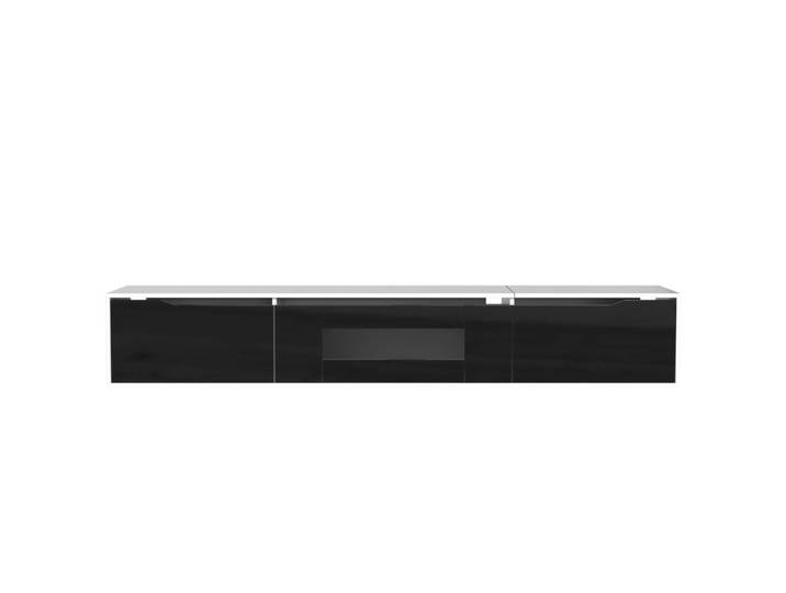 Meuble tv laqué brillant led 180 cm aggloméré, blanc