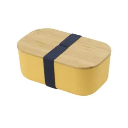 KHG Lunch Box   , gelb , Kunststoff,Bambus , Maße (cm): B: 12 H: 20 T: 8.5