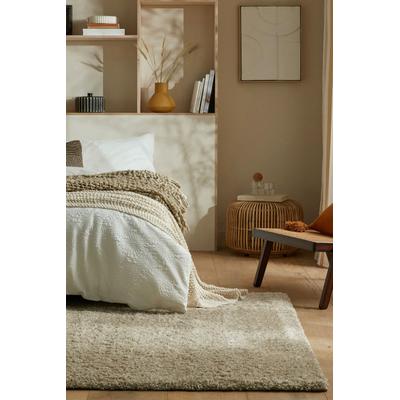 Hochflor-Teppich FLAIR RUGS "Feather", beige (natur), B:200cm H:40mm L:200cm, Kunstfaser, Teppiche