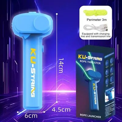 Multisell Products Hub Glow Rope Launcher Toy With Adjustable Speed & Luminous String Handheld Loop Game For Kids blue