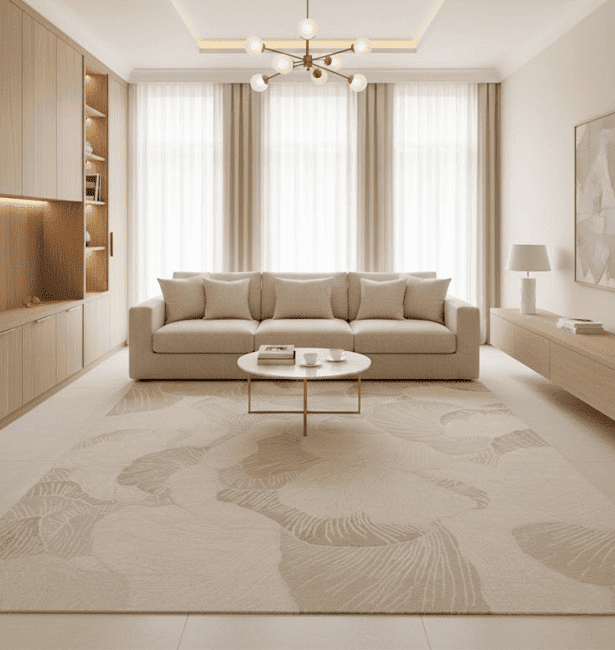 Marinella Beige Petal Pattern Rug, 175 x 114cm