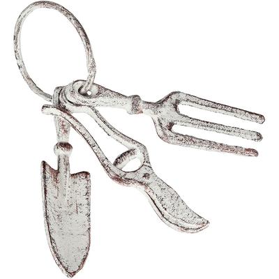 Dekoobjekt AMBIENTE HAUS "Garten Schlüsselbund", weiß (grau), B:7cm H:18cm T:5cm, Gusseisen, Dekofiguren