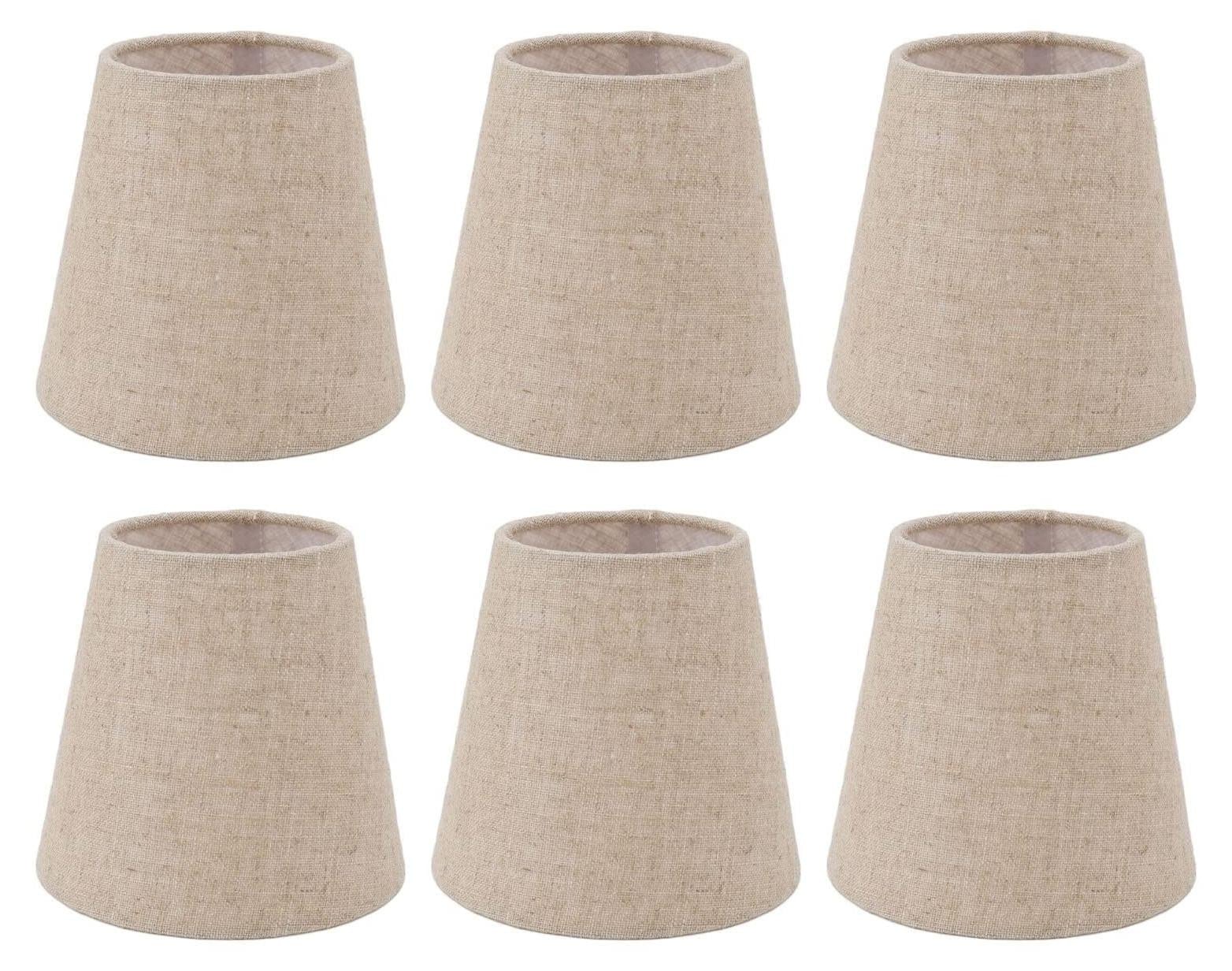 Set van 6 duurzame linnen lampenkappen voor tafellampen