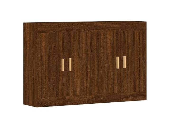 Wandschraenke 2 Stueck Braun Eichen-Optik Holzwerkstoff Haengeschrank Wandmontage moeglich, als Sideboard-Aufsatz nutzbar, robustes Material, Feuchtigkeitsbestaendigkeit, einfache Reinigung