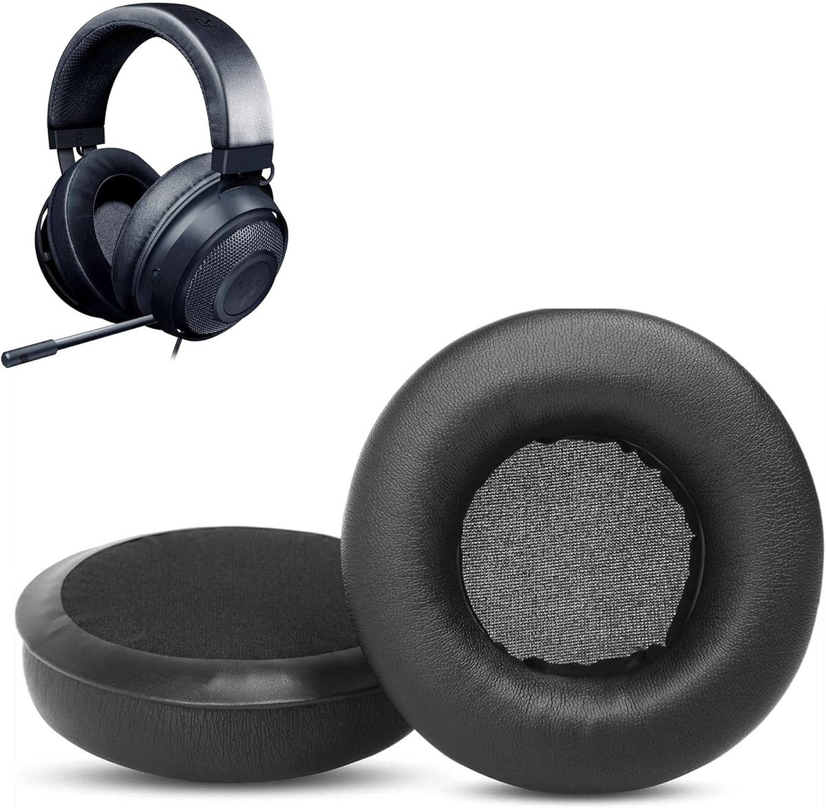 HAIZEEN Vervangkussens van Proteïneleer en Geheugenschuim voor Razer Kraken 1e Gen, Kraken 2014 Pro V1, Kraken 7.1 V1, Kraken 2014 USB en Kraken Forged Hoofdtelefoons