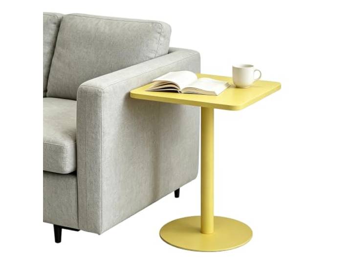 Yopappol Einfach Zu Montierender, Einbeiniger Akzenttisch Mit Sockel, Kleiner Bistro-Pub-Tisch Mit Stabiler Runder Basis, Mehrfarbiger Beistelltisch Für Alle Raumdekorationen(Yellow,48x48x72cm)