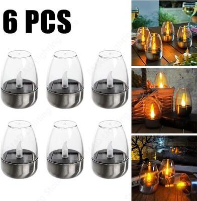 Uplift Treasures Solar Powered Waterproof Flameless LED Garden Candles 6pcs