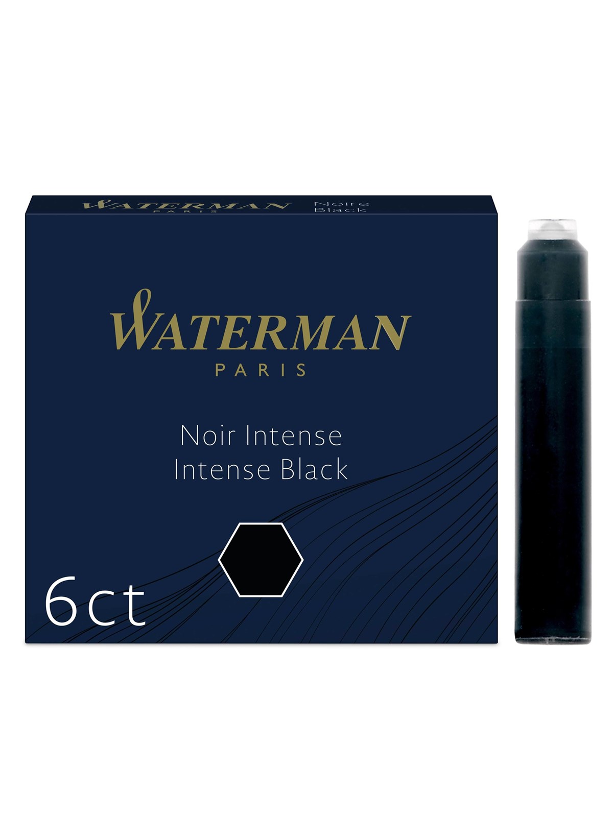Waterman Füller-Tintenpatronen | International Standardgröße | Intense Black | 6 Stück
