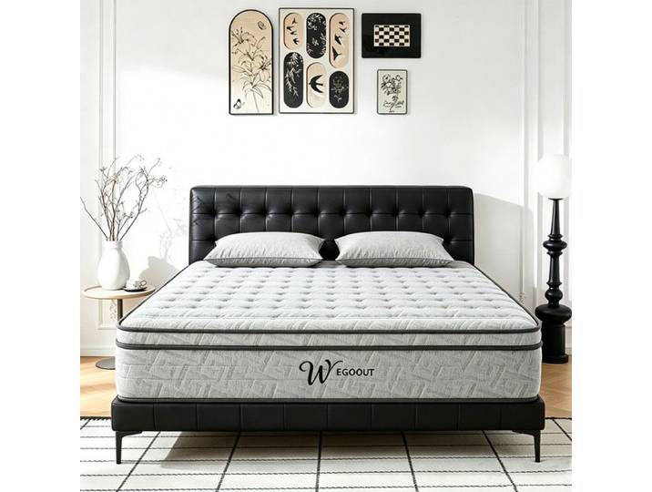 Luxueux Matelas 140x200 cm Épais 28 cm Soutien Idéal Mousse et Ressorts Indépendant Soulage Douleurs Dos Haute Respirabilité