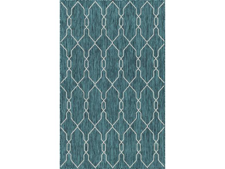 Outdoorteppich Outdoor Crosses, LAGERRÄUMUNG , bunt (blau, elfenbeinfarben, grün), B:152cm H:4mm L:244cm, Polypropylen (PP), MYFLAIR MÖBEL & ACCESSOIRES, Teppiche, Outdoorteppich, Flachgewebe, In- und Outdoor geeignet