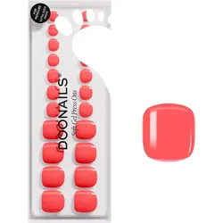 DOONAILS Soft Gel Press Ons Sunset Coral Pediküre - orange
