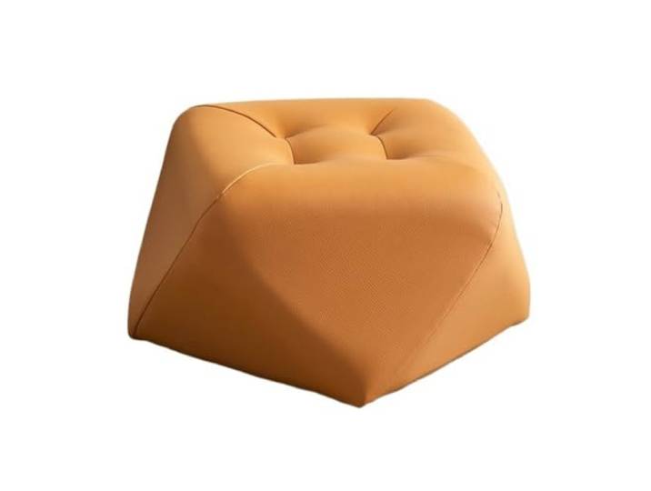 XXAD553TY Achteckiger Hocker aus Leder. Polygonaler, geeignet for Schlafzimmer Kleiderschrank(Orange)
