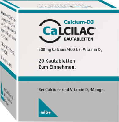MIBE GmbH Arzneimittel CALCILAC Kautabletten 500 mg/400 I.E. 20 St 09091056