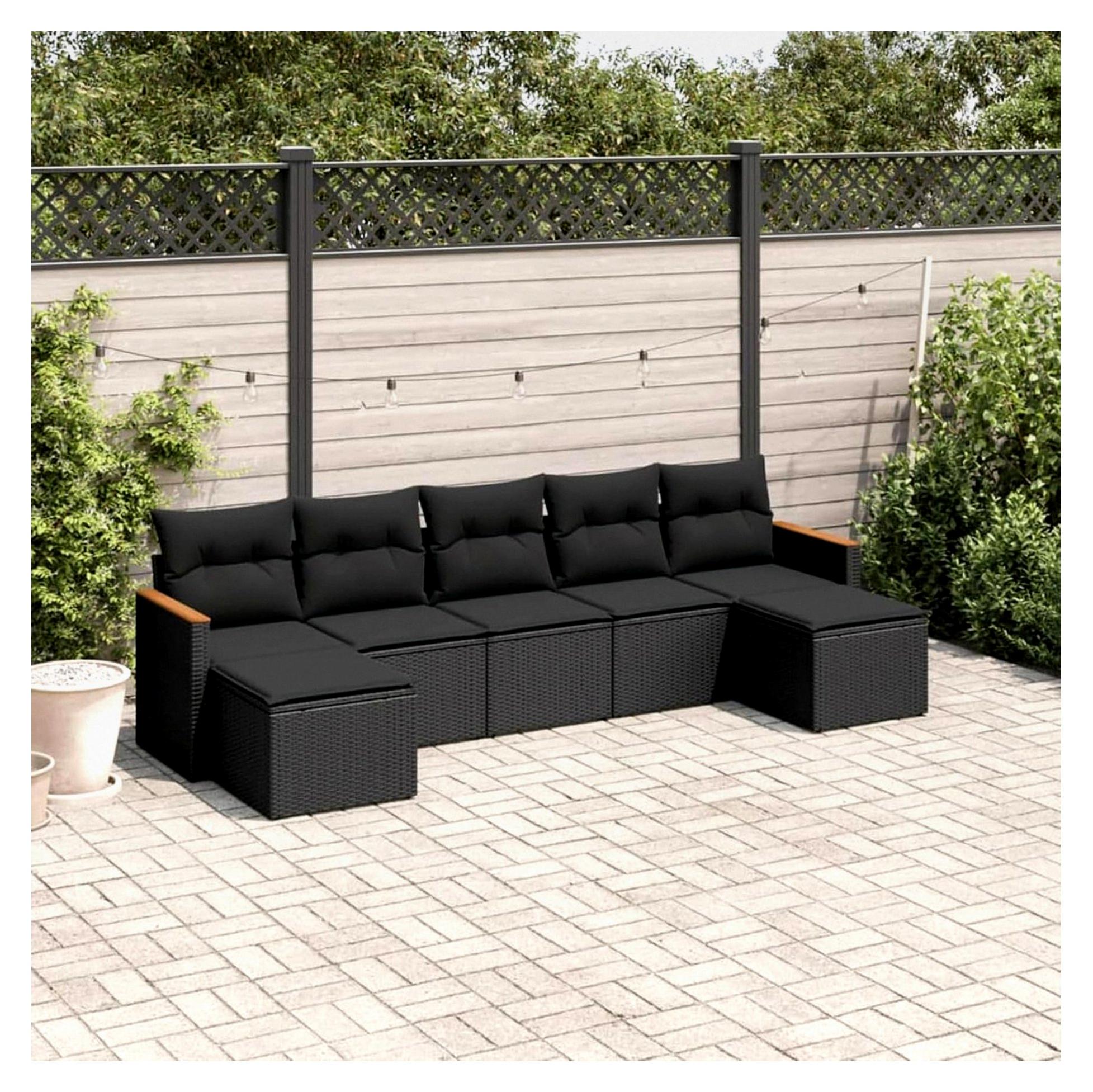 Ecklounge für den Balkon mit Stauraum, Gartenlounge für kleine Balkone, Rattan Sofa, Outdoor Sitzecke, Loungemöbel
