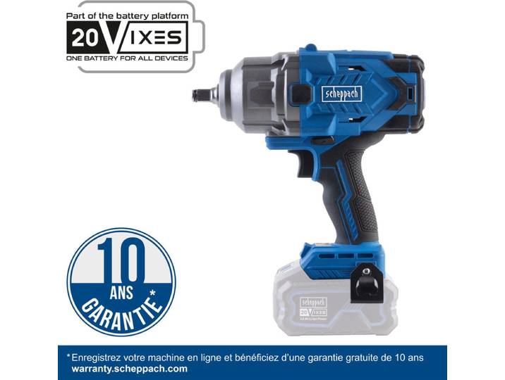 Scheppach BC-IW1350-X - Slagmoersleutel 20V - Maximaal koppel 1356 Nm - Set (incl. accu lader doppen)