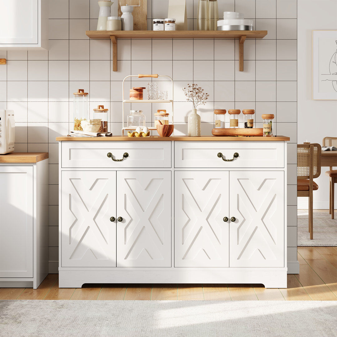 Brambly Cottage 77 cm W Sideboard White 85cm H X 77cm W X 40cm D