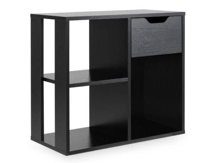 Helloshop26 20_0013882 Beistelltisch mit Ablagefach, 60 x 30 x 53 cm, mit Schublade, praktisch, moderner Stil, aus Holz, Schwarz