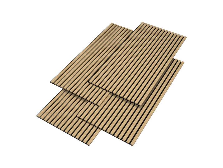 Neu.holz Akustik Wandpaneel-Set Vang 4-Tlg. Iii., Eiche Artisan, Holzwerkstoff, Kunststoff, 60x120x2.1 cm, Wandverkleidung, Akustikpaneele