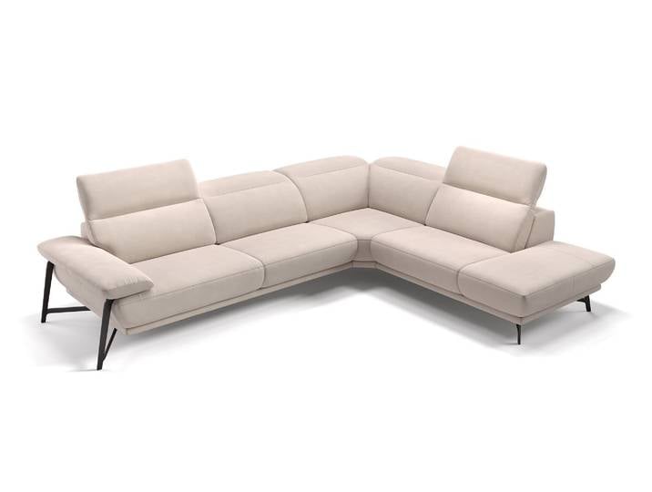 Stoff Wohnlandschaft Ecksofa BIANCO
