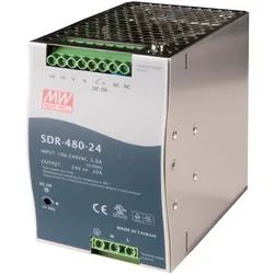 SNT MW-SDR480-24 - Schaltnetzteil, Hutschiene, 480 W, 24 V, 20 A
