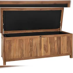 CLP Auflagenbox Novena Teakholz Holz HBT: 60x160x62 cm teak 160 cm