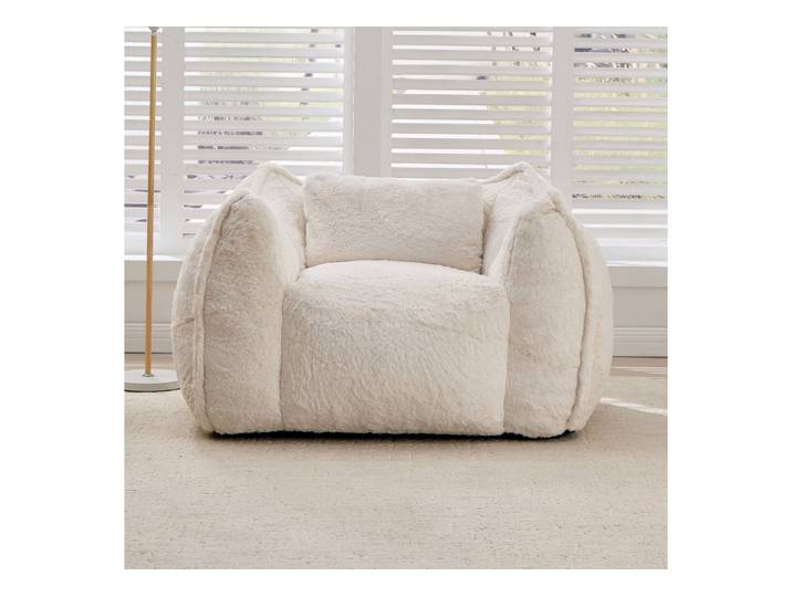 WHEELYOU Sofa WHEELYOU Loungesessel Sitzsack aus Kunstfell mit Schaumstofffüllung
