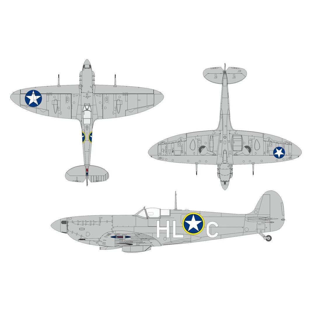 Eduard Spitfire Mk.Vb early US national insignia for Kotare (JX349)