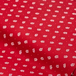 Baumwoll-Trachtenstoff "Blümchen", rot