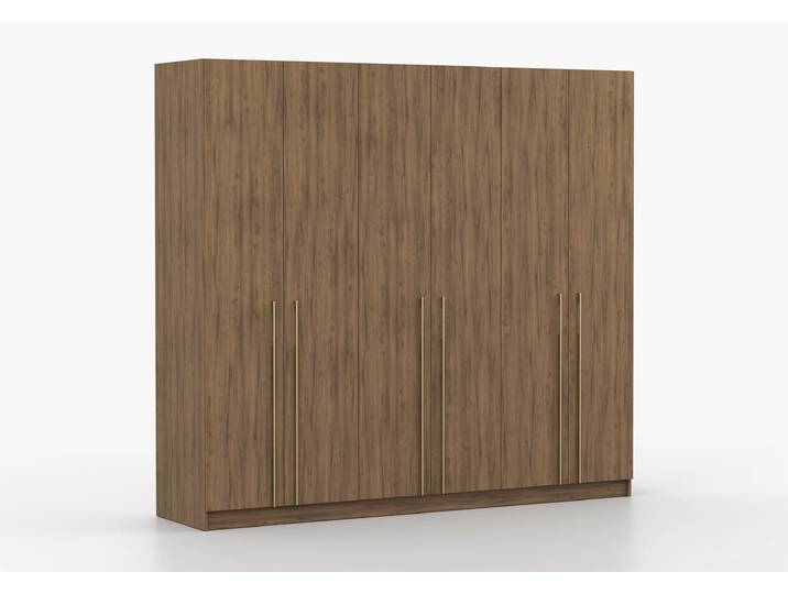 Drehtürenschrank ROSA III 6D 230 cm Nussbaum Nussbaum Gold