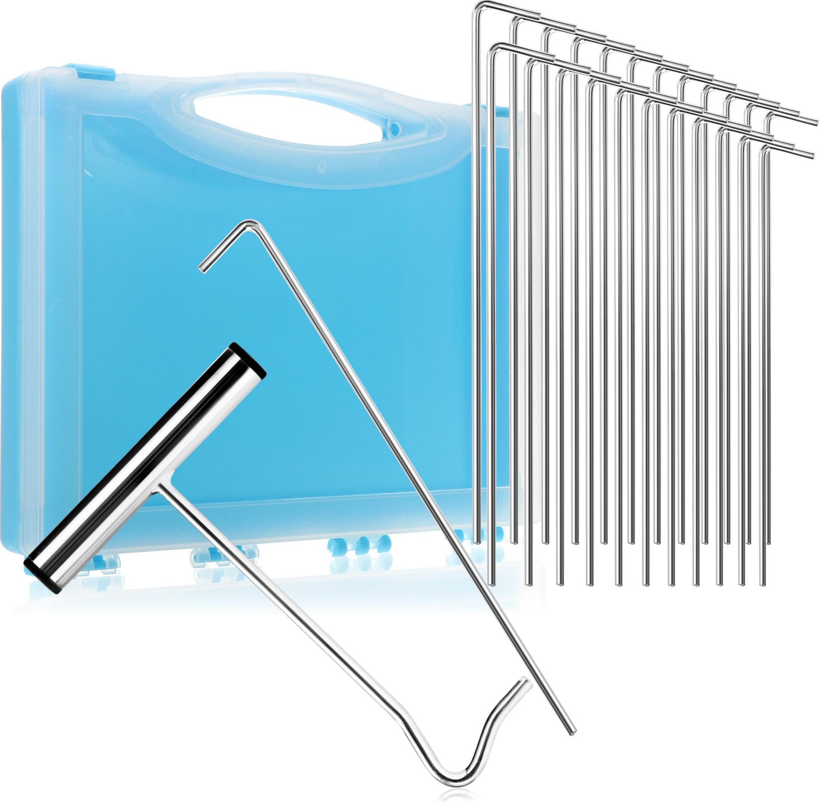 COM-Four 26-delige set tentaccessoires met gereedschapskoffer, haringen en haringtrekker