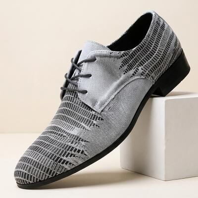 LightInthebox Men's Grey Faux Leather Lace-Up Oxford Shoes Formal Business and Office Dress Shoes for Men