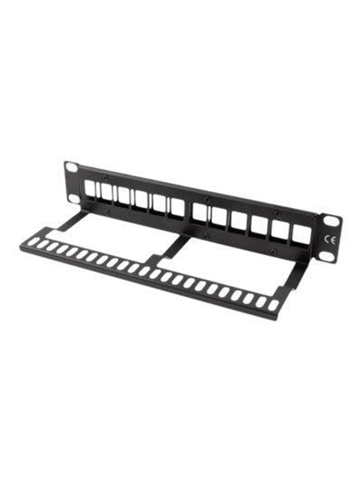 Lanberg PPKS-9112-B Patch Panel Blank 12-Port 1U with Organizer for Keystone Modules Black